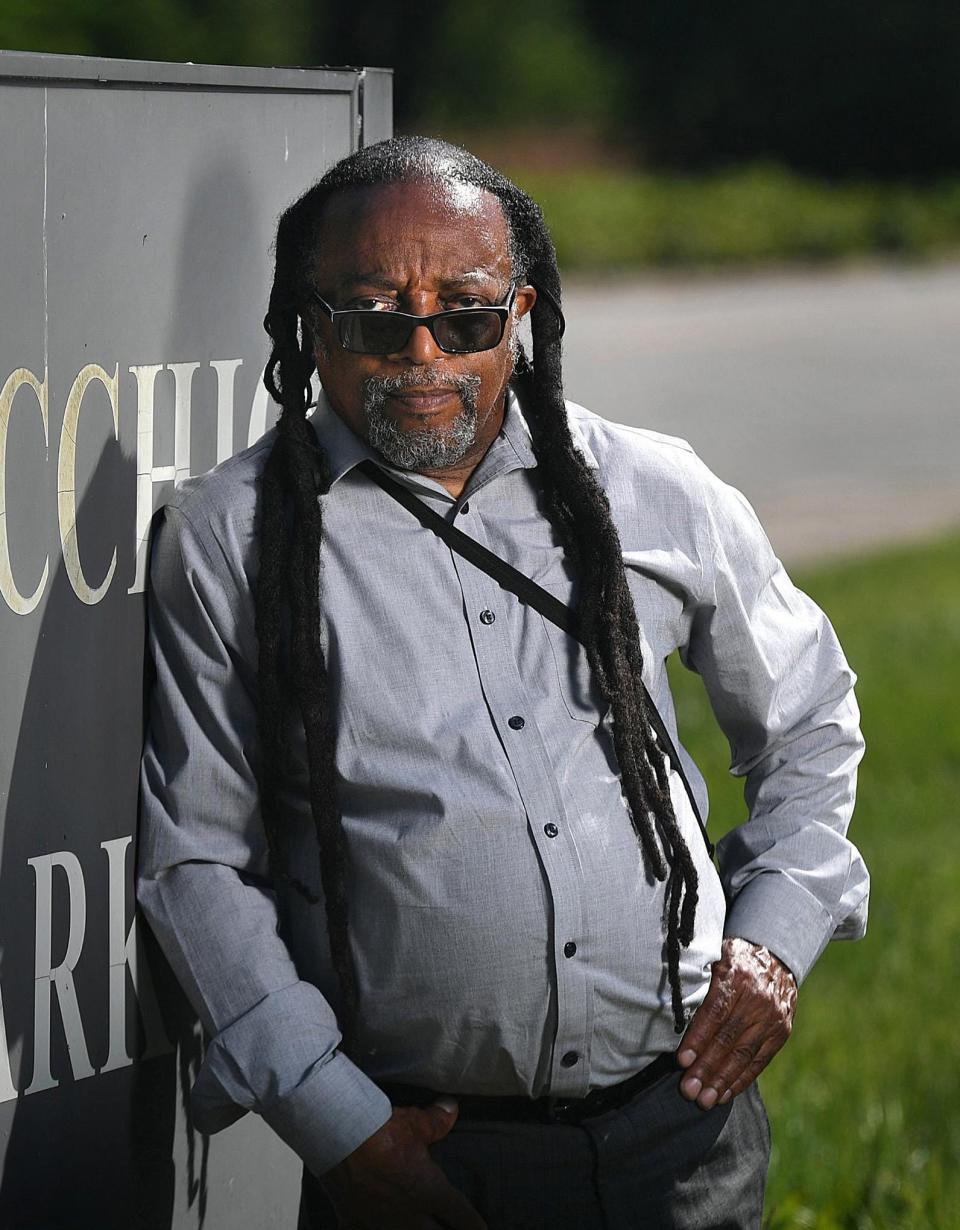 Gary Horton, then 68, president of the Urban Erie Community Development Corp., is part of a group that wants to develop a health and wellness center, an urban farming facility and a solar panel network on the 25-acre Savocchio Park property, shown here June 4, 2020. The land is located near East 16th Street and Downing Avenue in one of the poorest neighborhoods in Erie, Pennsylvania.