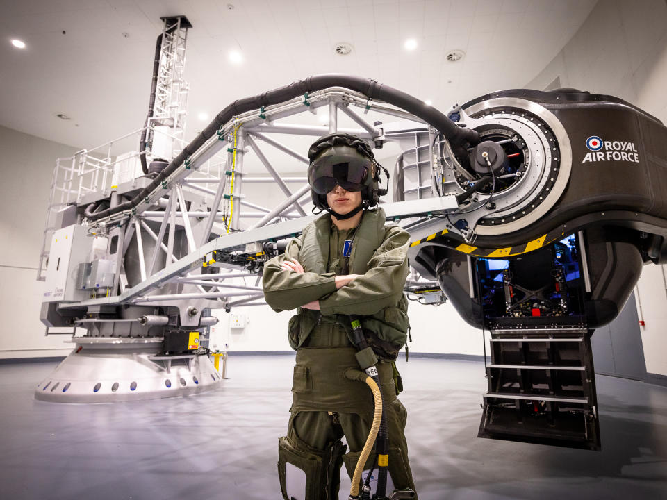 A Ukrainian fast jet pilot at the High-G training and test facility