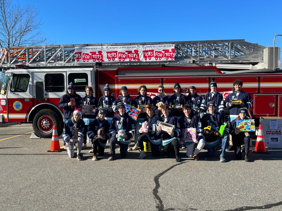 On Sunday, Dec. 12 York Boys Hockey attended the Fill-A-Fire Truck event at Hannaford in York.