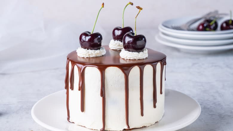 Black forest cake with bourbon cherries