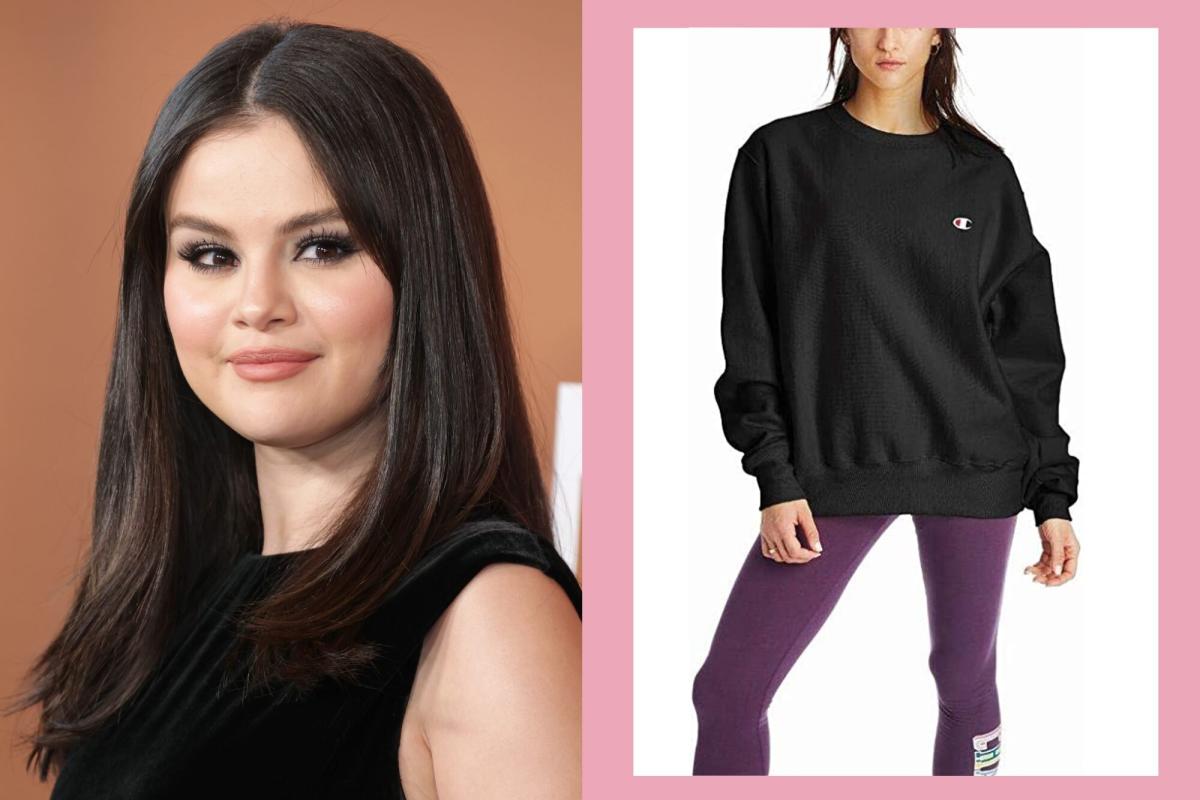 Selena Gomez Posed Makeup-Free in a Cozy Sweatshirt from the Brand