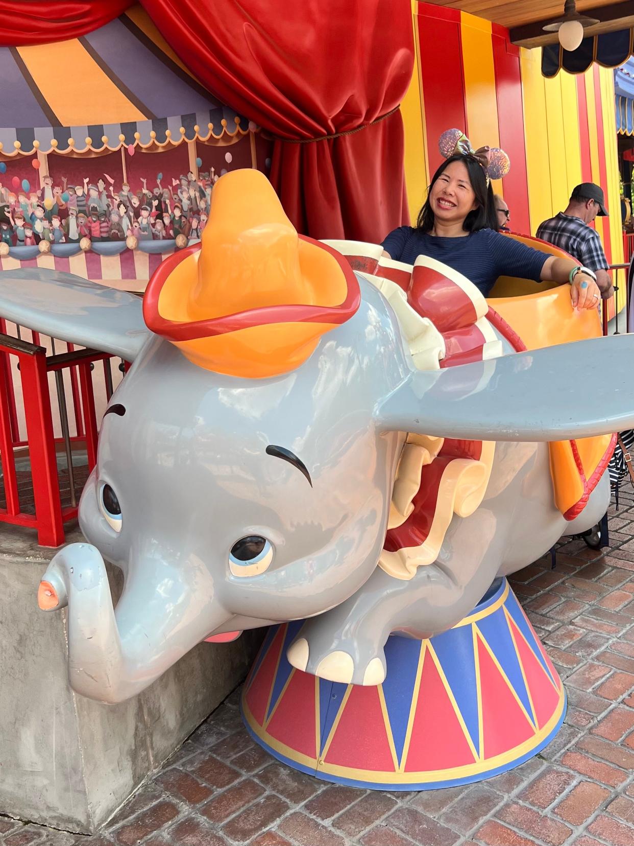 Fans of Dumbo the Flying Elephant can step right up for this photo opp in the Storybook Circus section of Walt Disney World's Magic Kingdom.