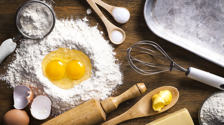 assortment of baking ingredients 