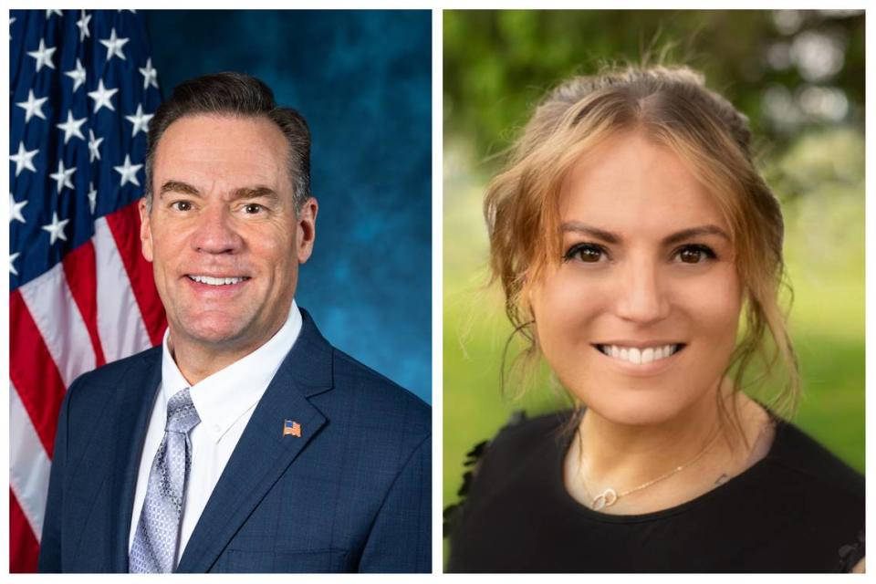 In Idaho’s 1st Congressional District, three-term incumbent Rep. Russ Fulcher, a Republican, left, will take on Democrat Kaylee Peterson in a rematch of the same general election race in 2022. Both candidates ran unopposed in Tuesday’s primary election.