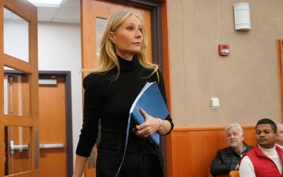 Gwyneth Paltrow enters the courtroom in Park City, Utah, on Wednesday for her trial - Rick Bowmer/AFP