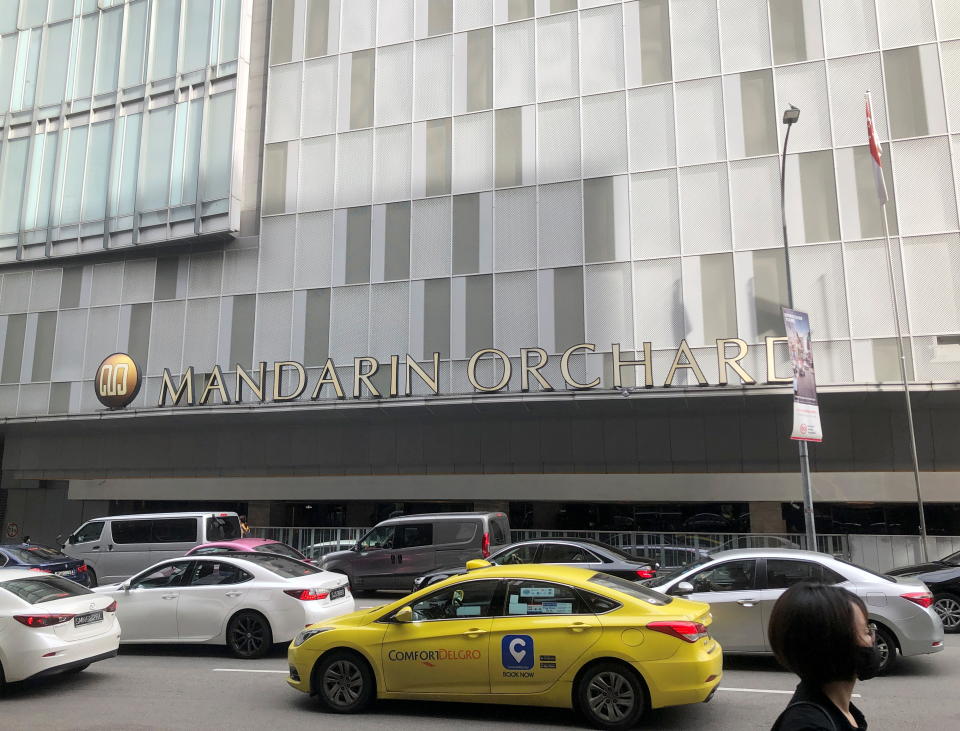 A view of the Mandarin Orchard hotel in Singapore, 19 December 2020. (Photo: REUTERS/Chen Lin)