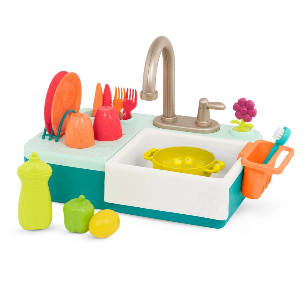 <p><a href="https://go.redirectingat.com?id=74968X1596630&url=https%3A%2F%2Fwww.target.com%2Fp%2Fb-toys-kitchen-sink-play-set-splash-n-scrub-sink%2F-%2FA-85411846&sref=https%3A%2F%2Fwww.goodhousekeeping.com%2Fchildrens-products%2Ftoy-reviews%2Fg43756186%2Fbest-new-toys-2023%2F" rel="nofollow noopener" target="_blank" data-ylk="slk:Shop Now;elm:context_link;itc:0;sec:content-canvas" class="link rapid-noclick-resp">Shop Now</a></p><p>Kitchen Sink Play Set</p><p>target.com</p><p>$24.99</p><span class="copyright">Battat</span>