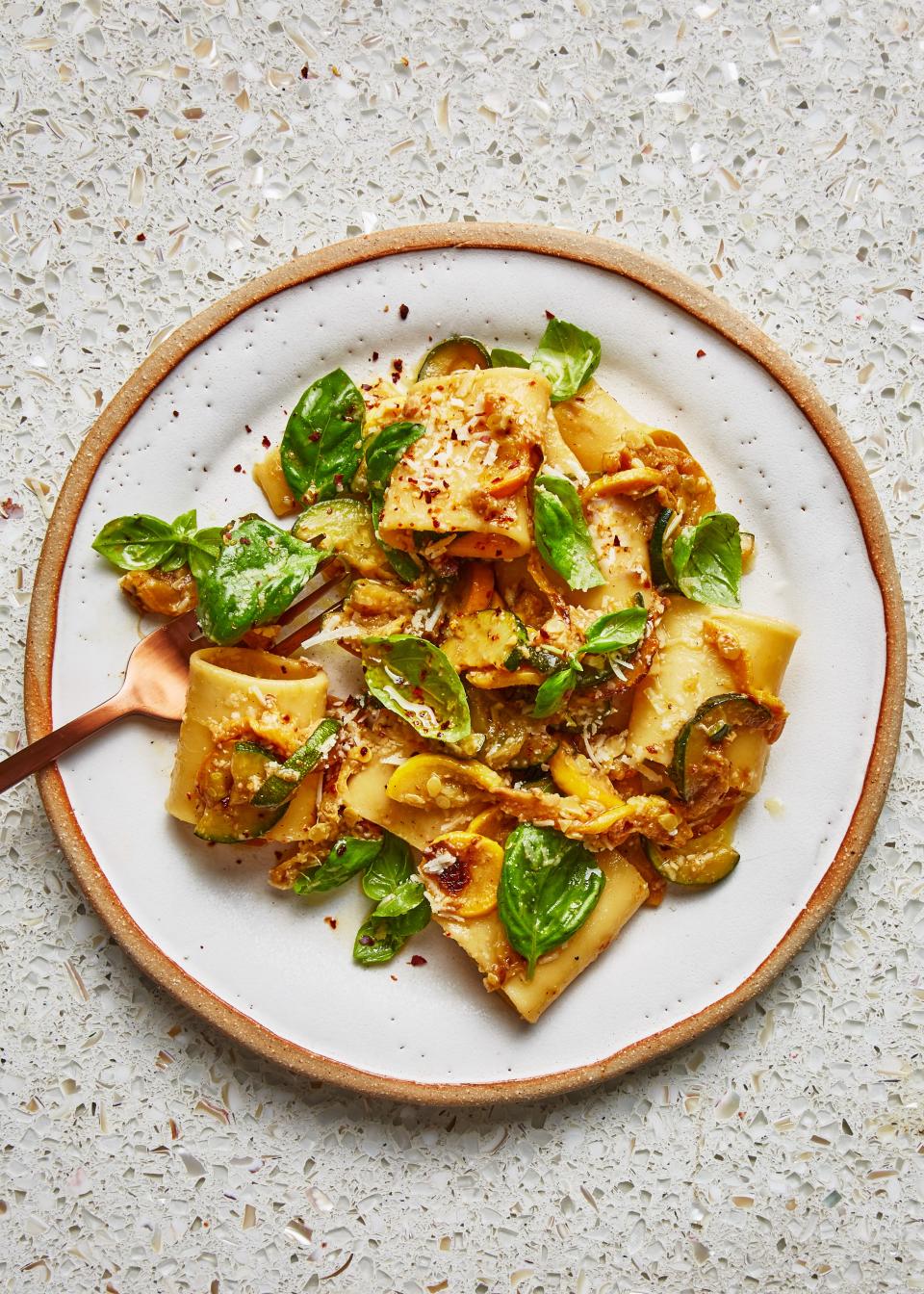 Summer Squash and Basil Pasta