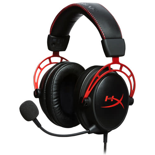 HyperX Cloud Alpha Over-Ear Gaming Headset in black and red