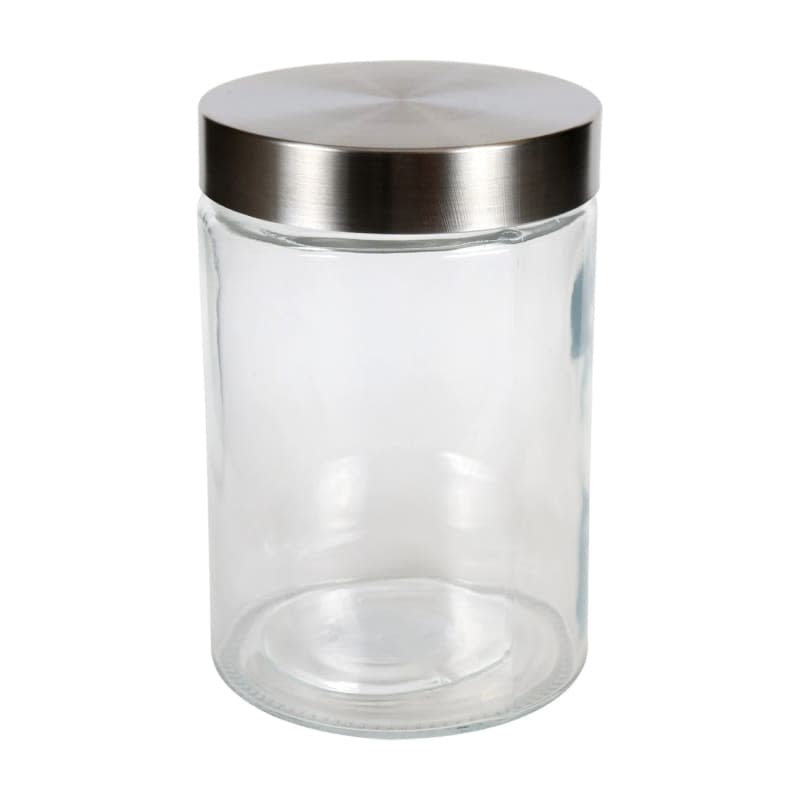 glass jar with stainless steel lid