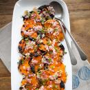 <p>Butternut squash tastes like a whole new vegetable when grilled—crisp, bright and not overly sweet.</p><p><a href="https://www.foodandwine.com/recipes/grilled-butternut-squash-with-shallot-vinaigrette" rel="nofollow noopener" target="_blank" data-ylk="slk:GO TO RECIPE;elm:context_link;itc:0;sec:content-canvas" class="link ">GO TO RECIPE</a></p>