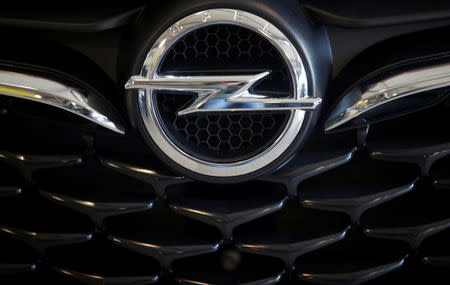 An Opel logo is seen on car at a dealership in Marseille, France, February 22, 2017. REUTERS/Jean-Paul Pelissier