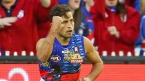 Dahlhaus was everywhere for the Dogs, leading the game with 37 disposals.