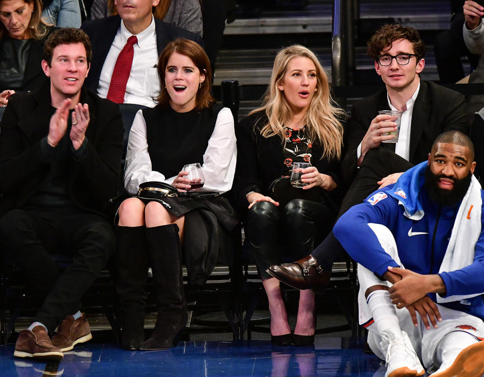 <p>In October 2017, Princess Eugenie and now-husband Jack Brooksbank sat courtside at a New York Knicks game alongside singer Ellie Goulding and husband Caspar Jopling. </p>