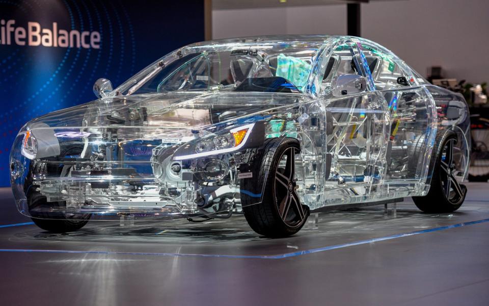 transparent electric car at the 2019 Frankfurt motor show - Sascha Schuermann/Getty Images