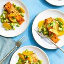 <p>Salmon and orange pair beautifully together, and here we use the citrus in two ways. First, orange marmalade and Dijon mustard make a tangy-sweet glaze for the fish. Then, a salsa made with avocado, scallion and orange segments finishes the dish for a pop of freshness and color. <a href="https://www.eatingwell.com/recipe/8012962/air-fryer-orange-salmon-with-avocado-salsa/" rel="nofollow noopener" target="_blank" data-ylk="slk:View Recipe;elm:context_link;itc:0;sec:content-canvas" class="link ">View Recipe</a></p>