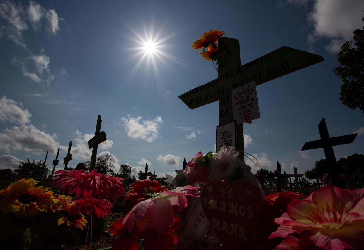 A graveyard for Covid-19 victims at the Senhora cemetery in Manaus (AFP via Getty Images)