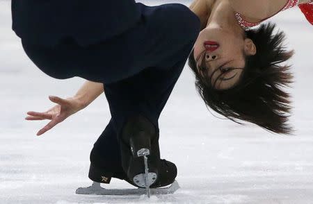 Figure Skating - ISU World Championships 2017 - Pairs Free Skating - Helsinki, Finland - 30/3/17 - Sui Wenjing and Han Cong of China compete. REUTERS/Grigory Dukor