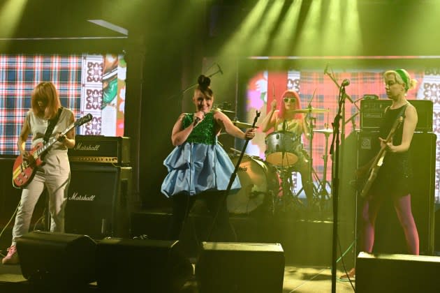 Bikini Kill on 'The Late Show.' - Credit: Scott Kowalchyk/CBS