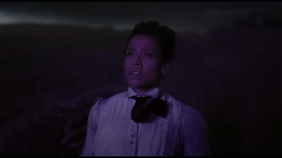 Ravonna Renslayer looks up at an off-camera Alioth in Loki season 2 episode 6