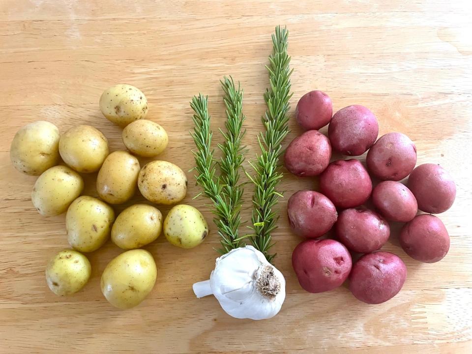 Ingredients for Ina Garten's roasted rosemary potatoes