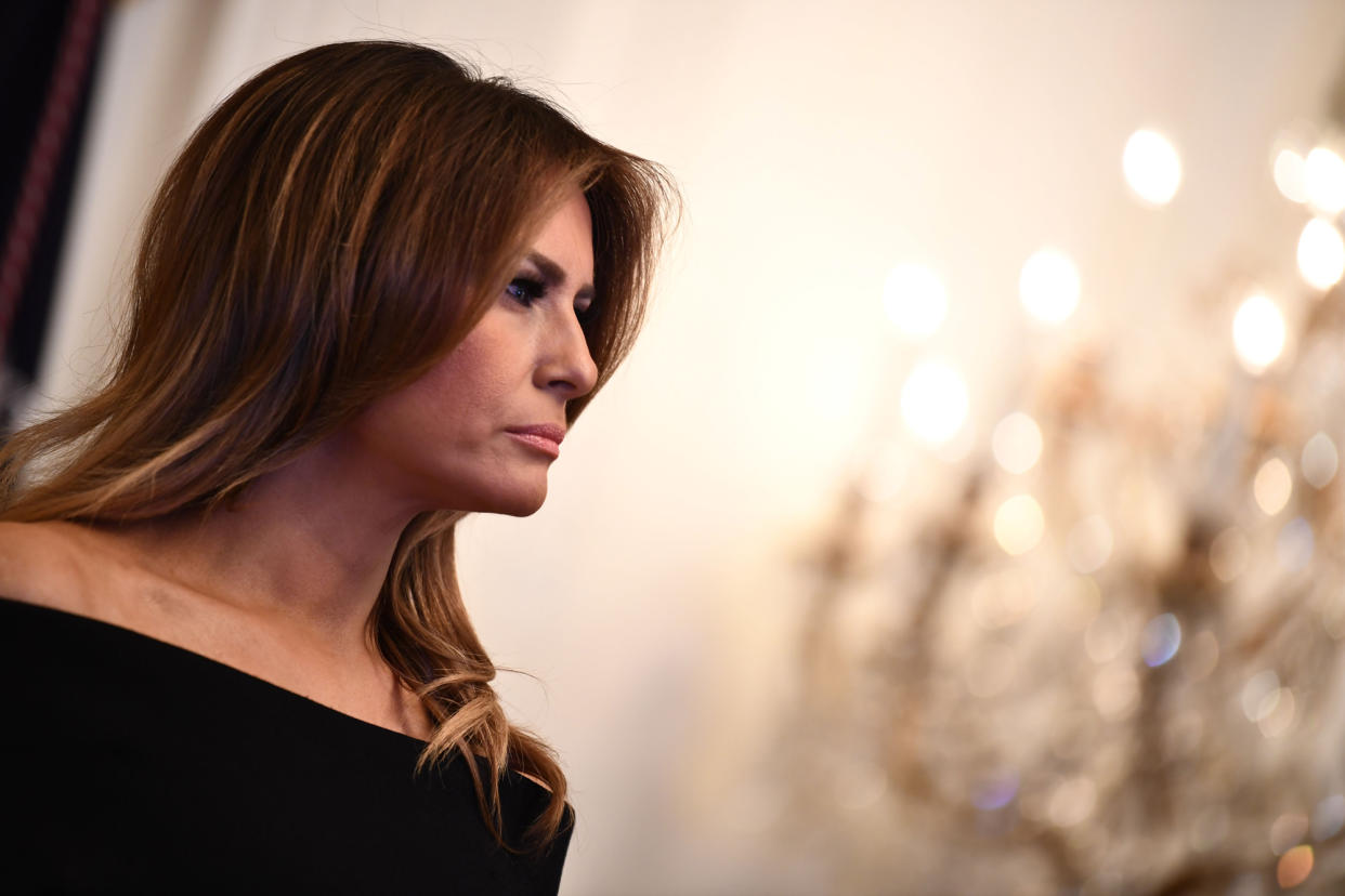 Braunes Haar mit blonden Highlights: So kennt man Melania Trump eigentlich. (Bild: Brendan Smialowski AFP/Getty Images)