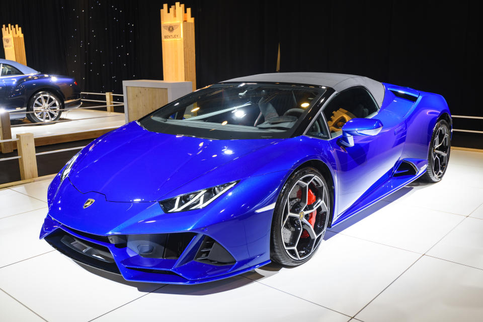 Un auto Lamborghini Huracán EVO Spyder. (Sjoerd van der Wal/Getty Images)