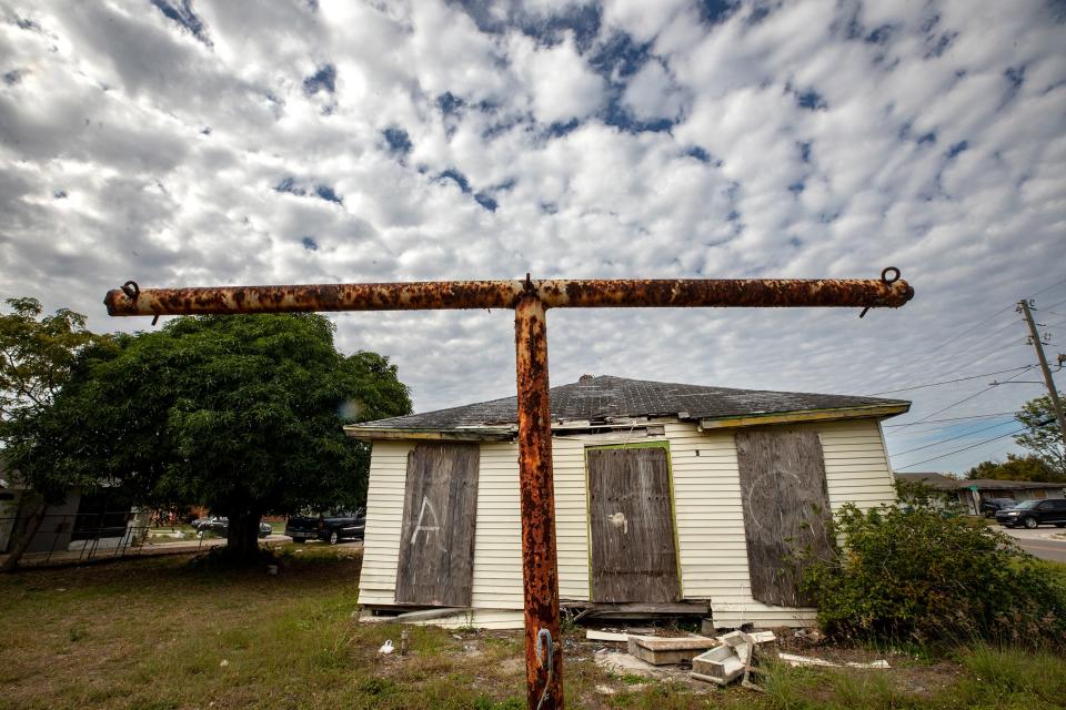 The Colvin House on D Street in Lake Wales is seen from the back yard. No longer occupied, the 1920 structure was in danger of forced demolition last year. The owner and a local historian are seeking help to restore the house, including last year on the the Florida Trust for Historic Preservation's "11 to Save," a list of sites with historic significance.