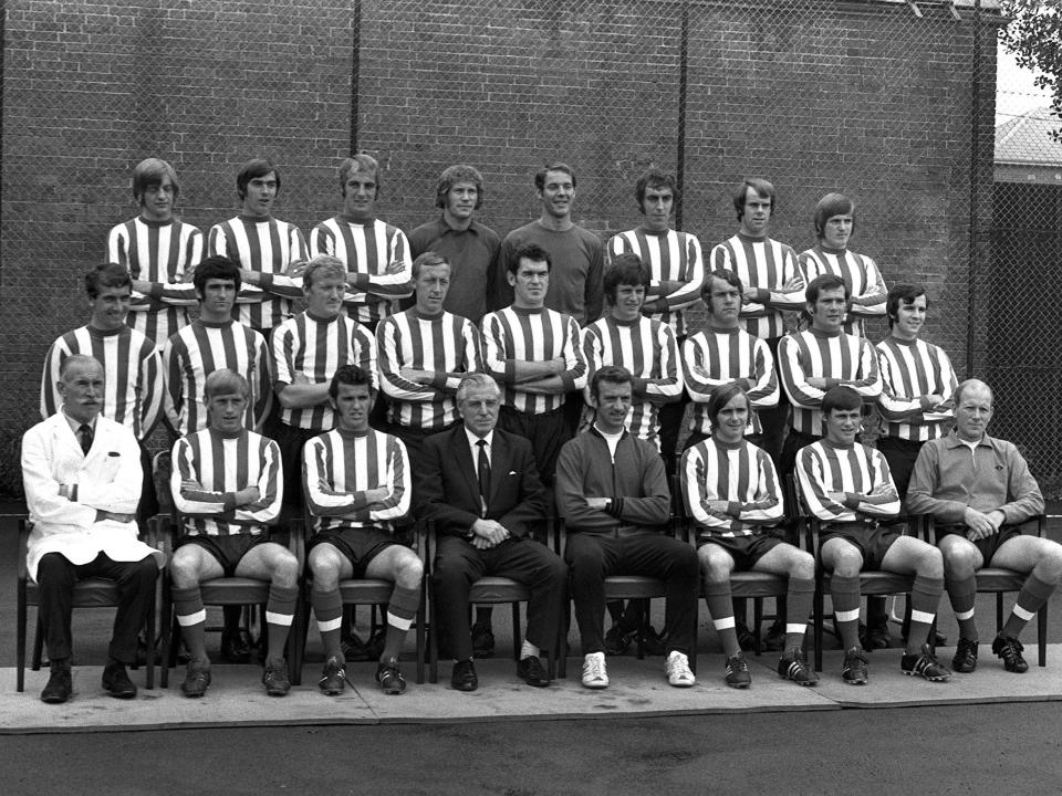 The Southampton 1970/71 team. Stokes sits in the front row, second from the right (Popperfoto/Getty)