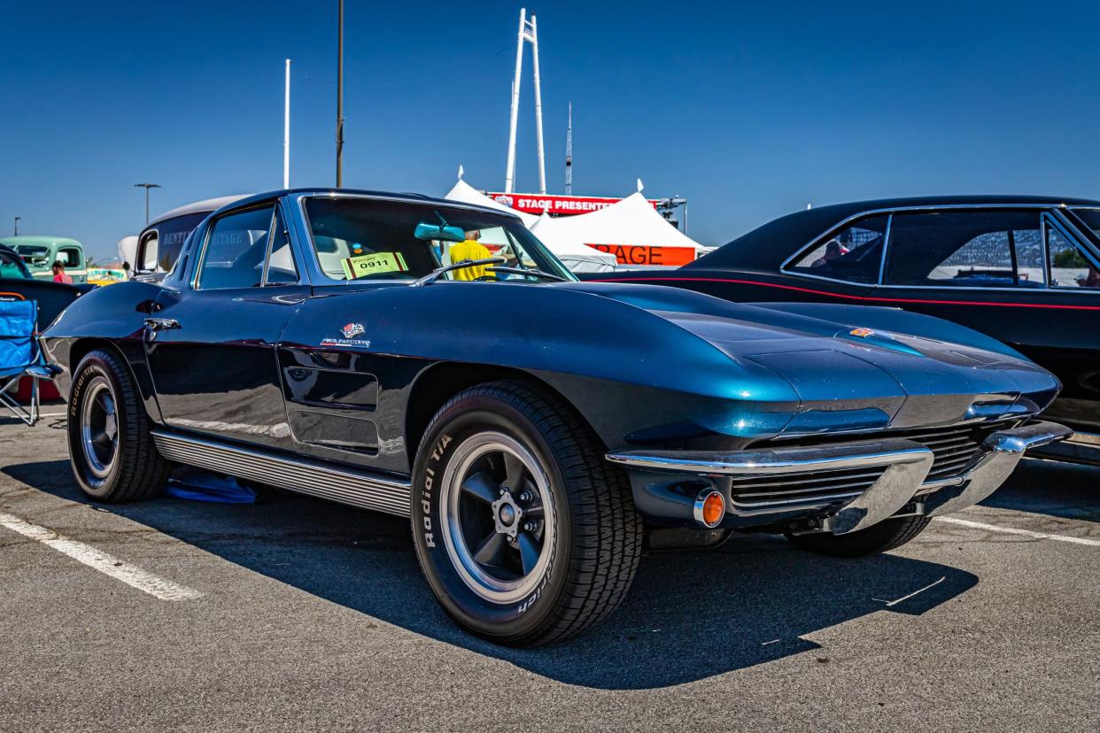 Reno, NV - August 4, 2021: 1963 Chevrolet Corvette Stingray Split Window Coupe at a local car show.