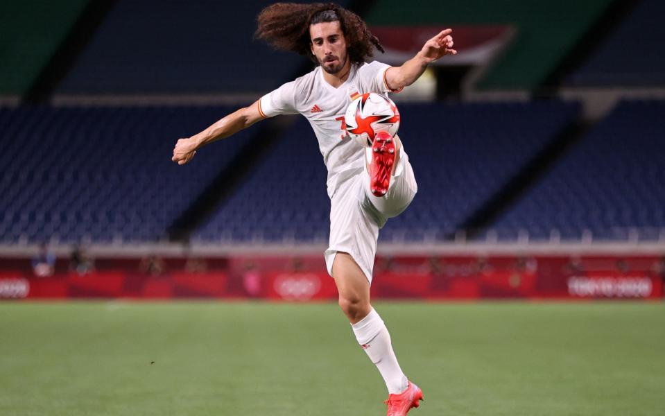 Marc Cucurella #3 of Team Spain controls the ball during the Men's Football Semi-final match between Japan and Spain on day eleven of the Tokyo 2020 Olympic Games at Saitama Stadium on August 03, 2021 in Saitama, Japa - Clive Brunskill /Clive Brunskill 
