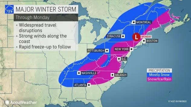 Snow is expected to hit the Hudson Valley on Sunday night and early Monday.