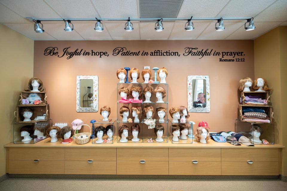 The Dorcy Cancer Resource Center offers oncology patients up to three complimentary items including wigs, headwraps, port pillows and turbans among other items.