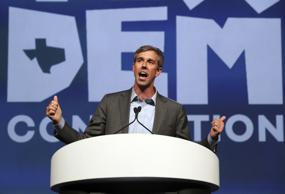 Congressman Beto O'Rourke of Texas should be included in the list of plausible Democratic candidates after his close Senate race. (Photo: ASSOCIATED PRESS)