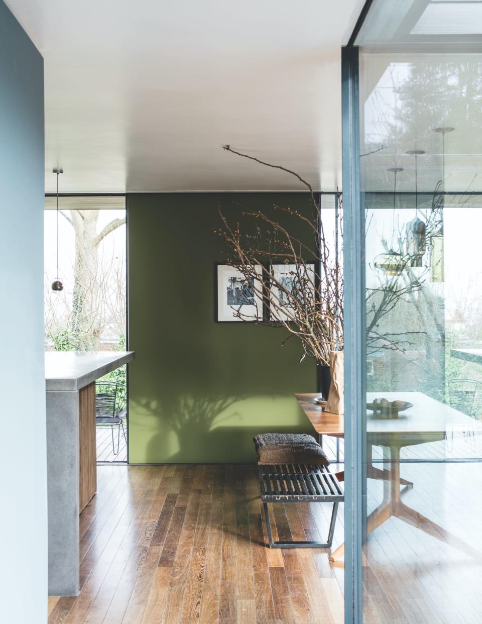 <p>Green works in just about every room in your home. 'Deep greens such as Bancha help create a symbiosis between the interior and exterior, especially if you are fortunate to look out over nature,' explains Patrick. </p><p>Pictured: Walls painted in 'Bancha' by <a href="https://www.farrow-ball.com/paint-colours/bancha" rel="nofollow noopener" target="_blank" data-ylk="slk:Farrow & Ball" class="link ">Farrow & Ball</a>, £56 for 2.5L Modern Emulsion</p>