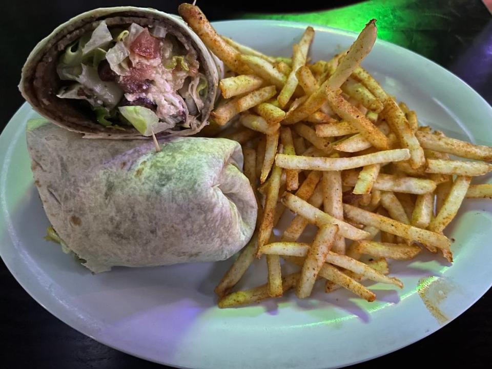 A gyro wrap from French Quarter Restaurant in uptown Charlotte .