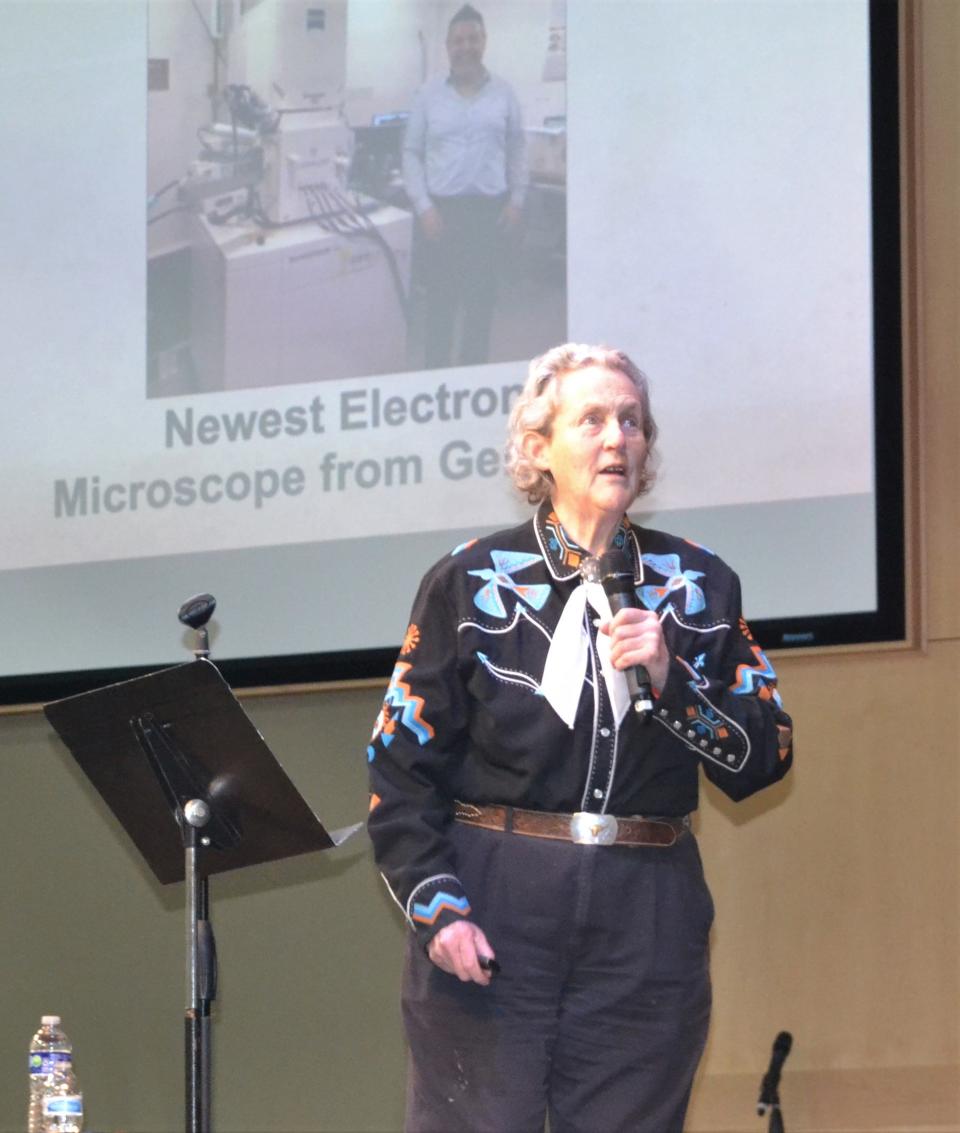 Noted Colorado State University professor Temple Grandin speaks to students  Friday, Feb. 24, 2023, at the Career Pathways Summit at Timberline Church in Fort Collins, Colo.