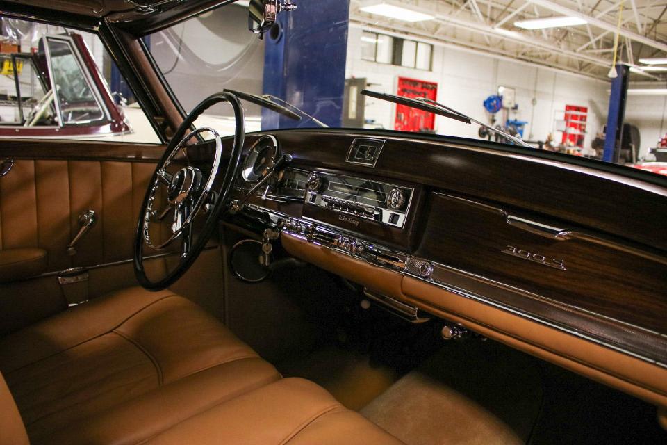 The interior of a 1953 Mercedes-Benz 300S Cabriolet restored by McPherson students.