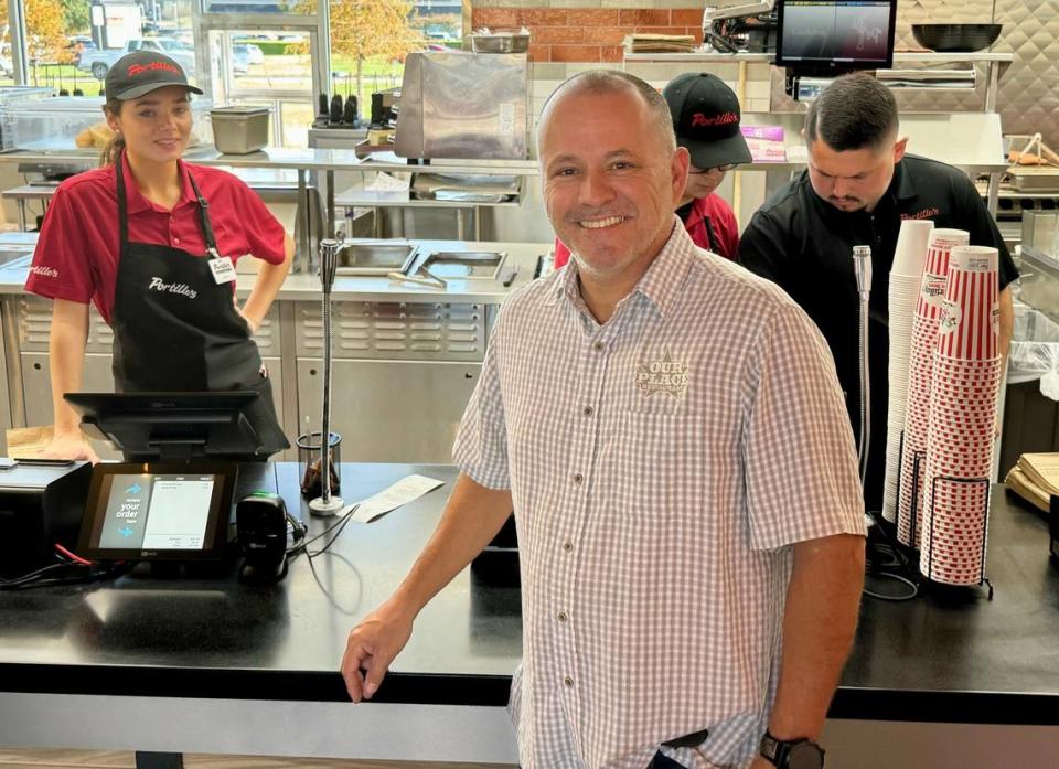 Restaurateur Benji Arslanovski, owner of the Our Place cafes in Mansfield and Cleburne, was among those first in line Wednesday at a soft-opening day for Portillo’s in Arlington.