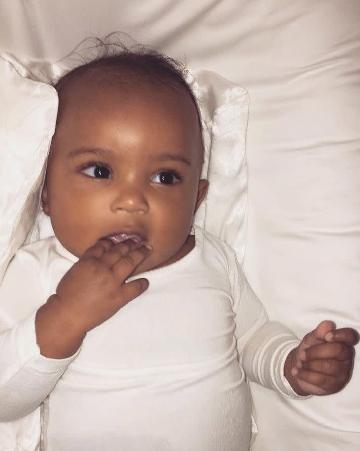 Little Saint West is just the cutest! Kim Kardashian finally gave fans another photo of Saint West after keeping him very well hidden for months. The doting mom captioned the photo with "[Angel emoji] on my snapchat," early on June 24, 2016.