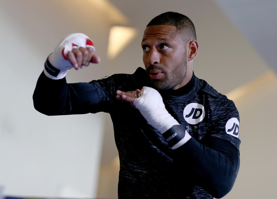Kell Brook during a public workout at the Crucible Theatre in Sheffield (Photo by Nigel Roddis/Getty Images)