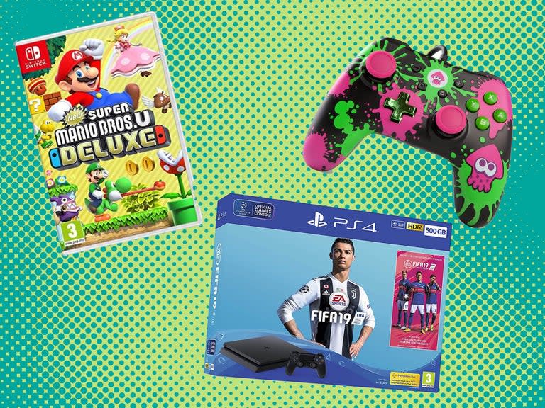 Amazon’s annual UK sales extravaganza is back for its fifth instalment, with the online retail giant stretching the shopping holiday across two days for Amazon Prime Day 2019.From 15 July, gamers around the world will be able to take advantage of some of the best discounts and deals for consoles and games that Amazon has ever offered.How to get the best deals for Amazon Prime Day 2019For Amazon Prime Day 2019, The Independent has rounded up the best deals across Playstation 4, Xbox One, and Nintendo Switch consoles, games and accessories.Our Tech team has hand-picked every deal featured here. We may earn some commission from the links in this article, but our selections have been made independently and without bias. This revenue helps to fund journalism across The Independent. Amazon Prime Day best Playstation dealsSony PlayStation 4 500GB Console with FIFA 19 Ultimate Team Icons and Rare Player Pack Bundle – was £249.99, now £219.99Sony PlayStation 4 1TB Console + Sony PlayStation DualShock 4 Controller + Call of Duty: Black Ops 4 – was £368.98, now £269.99PlayStation VR Starter Pack – was £234.04, now £179.99PlayStation 4 Gold Wireless Headset – was £68.98, now £49.99Call of Duty: Black Ops 4 (PS4) – was £24.99, now £11.99Tekken 7 (PS4) – was £26.92, now £15.99Crash Bandicoot N.Sane Trilogy (PS4) – was £27.99, now £19.49Sony PlayStation DualShock 4 Controller – was £44.50, now £34.99 Amazon Prime Day best Xbox dealsXbox One S 1TB All Digital Console and extra controller and Game Pass Ultimate (3 months) – was £287.97, now £169.99Assassins Creed Odyssey for Xbox One – was £24.99, now £19.99Tom Clancy's The Division 2 Gold Edition (Xbox One) – was £49.97, now £29.99FIFA 19 (Xbox One) – was £37.99, now £17.99Enhanced Wired Controller for Xbox One – was £24.99, now £15.99Turtle Beach XO One gaming headset for Xbox One and Xbox One S – was £44, now £29.99 Amazon Prime Day best Nintendo dealsNintendo Switch Grey with £30 Nintendo E-shop Credit, Just Dance 19 and Mario Rabbids – was £330.41, now £289.99BEBONCOOL Wireless Controller for Nintendo Switch – was £22.99, now £18.39SanDisk 128GB memory card for Nintendo Switch – was £40.99, now £25.98FIFA 19 (Nintendo Switch) – was £29.99, now £14.99Diablo Eternal Collection (Nintendo Switch) – was £38.48, now £27.99Crash Bandicoot N. Sane Trilogy for Nintendo Switch – was £29.99, now £23.49