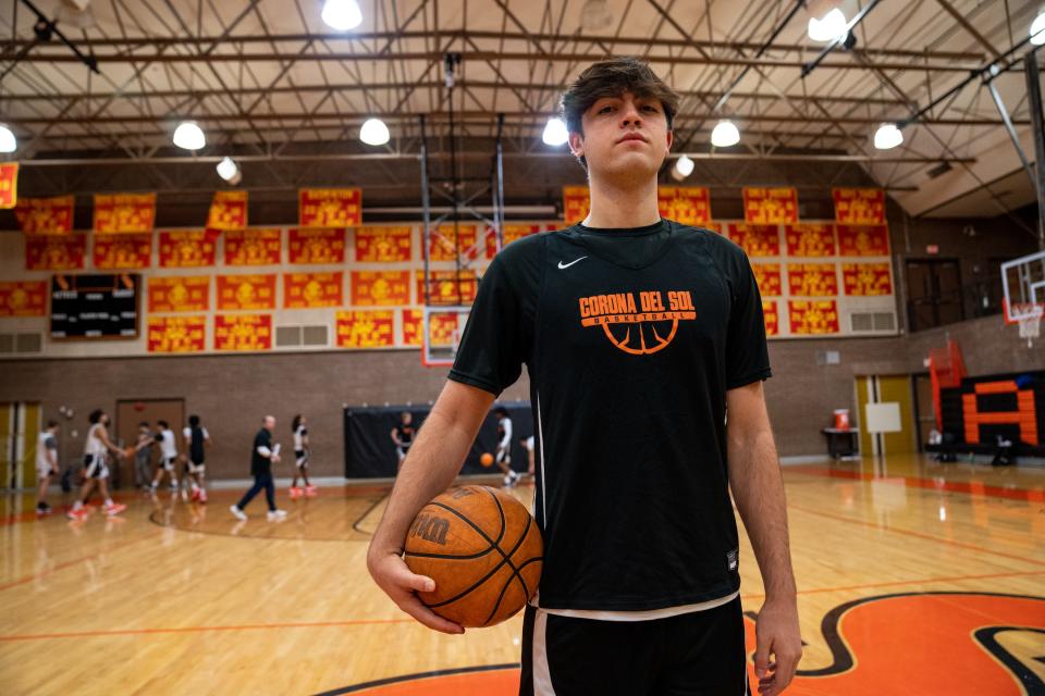 Corona Del Sol High School's Bo Dolinsek poses for a portrait at the campus in Tempe on Dec. 19, 2023.