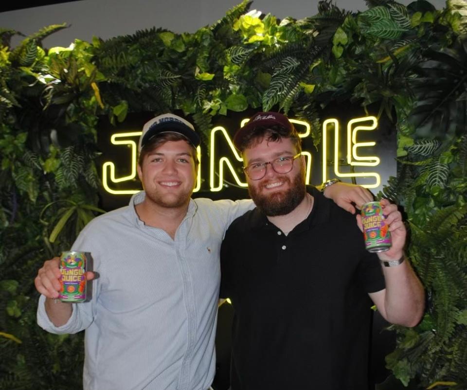 Kent State alumni Marius Karl (left) and Spencer Forrest founded Jungle Juice, an alcoholic, non-carbonated fruit punch, in spring of 2021.