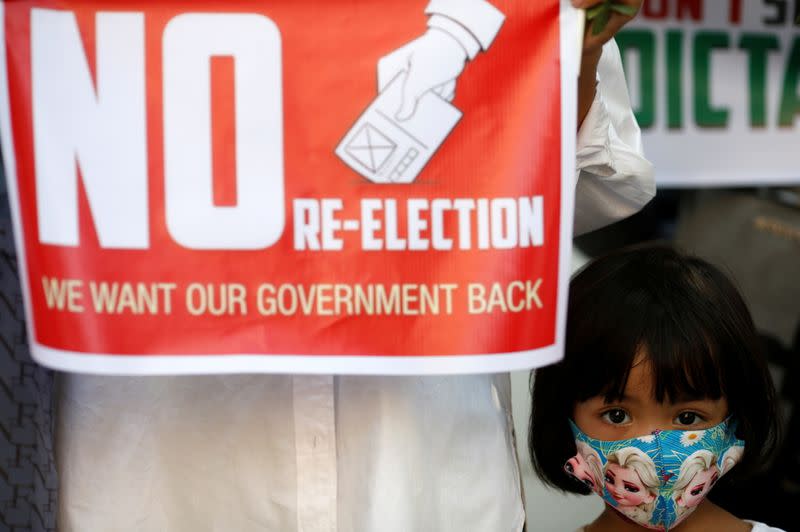 Myanmar citizens in Thailand protest in front of Indonesia Embassy in Bangkok