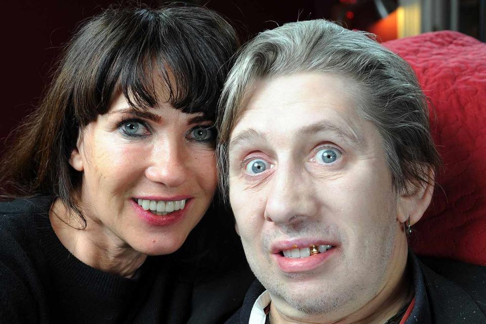 <p>Mark Large/ANL/Shutterstock </p> Victoria Mary Clarke pictured with husband Shane MacGowan.