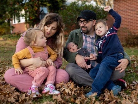 Nick Garcia, 42, with his wife and three children.