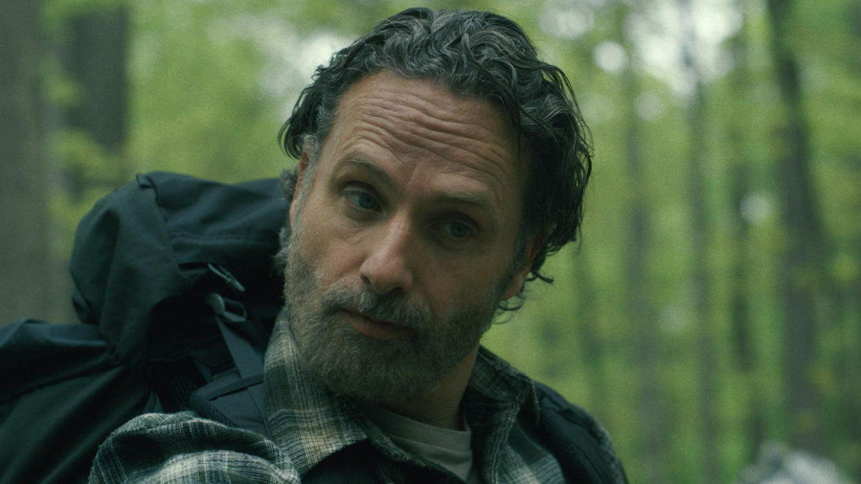  Rick in the woods in The Walking Dead: The Ones Who Live. 