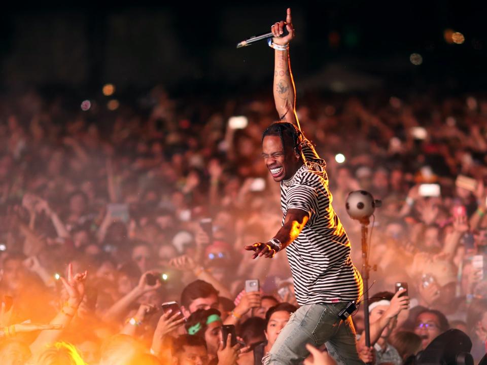 Travis Scott performing at Coachella festival in 2017 (Getty)