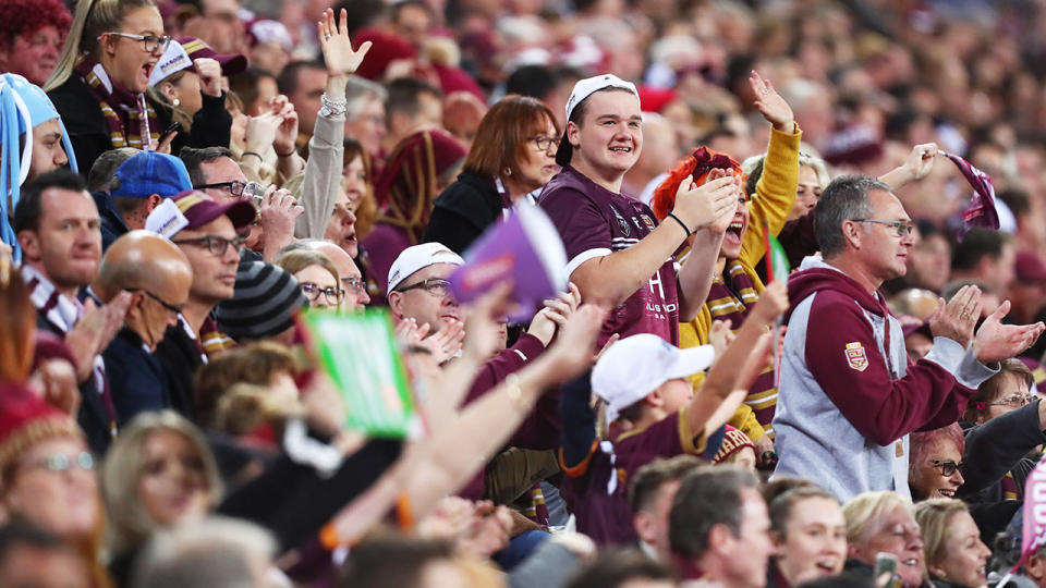 State of Origin fans, pictured here at Suncorp Stadium.